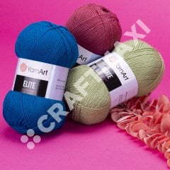 YARNART ELITE - EL ÖRGÜ İPİ ZEYTİN YEŞİLİ - 39