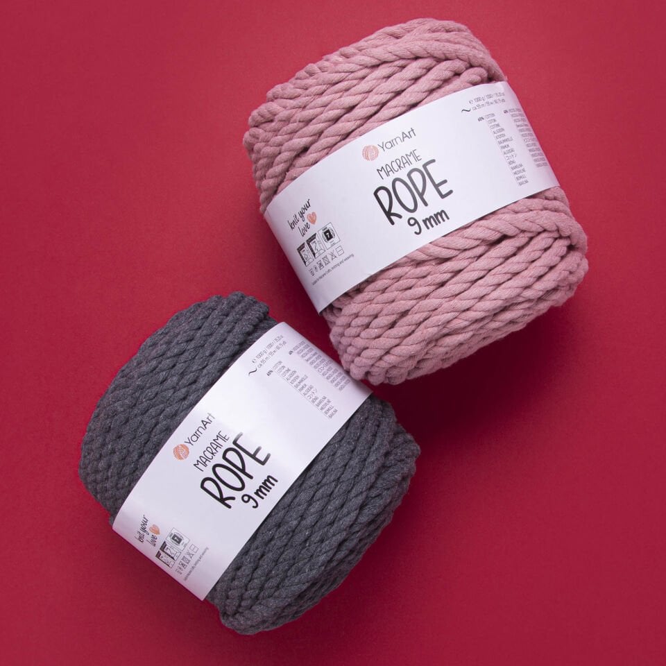 YARNART MACRAME ROPE 9MM - MAKROME EL ÖRGÜ İPİ