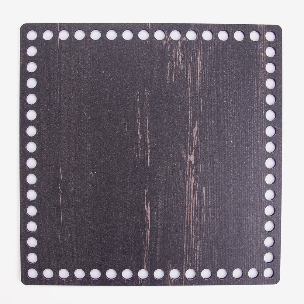AHŞAP KARE TABAN SİYAH - 20X20 CM