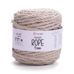 YARNART MACRAME ROPE 9MM - MAKROME EL ÖRGÜ İPİ BEJ - 753