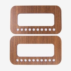 AHŞAP ÇANTA SAPI - DİKDÖRTGEN - DELİKLİ - 2 ADET CEVİZ - 16X9 CM