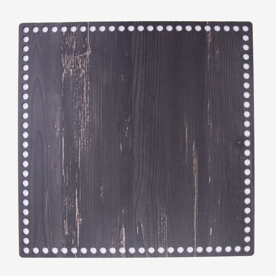 AHŞAP KARE TABAN SİYAH - 30X30 CM