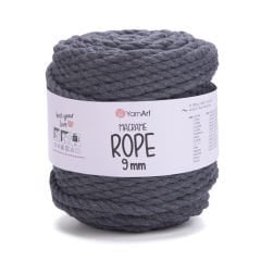 YARNART MACRAME ROPE 9MM - MAKROME EL ÖRGÜ İPİ KOYU GRİ - 758