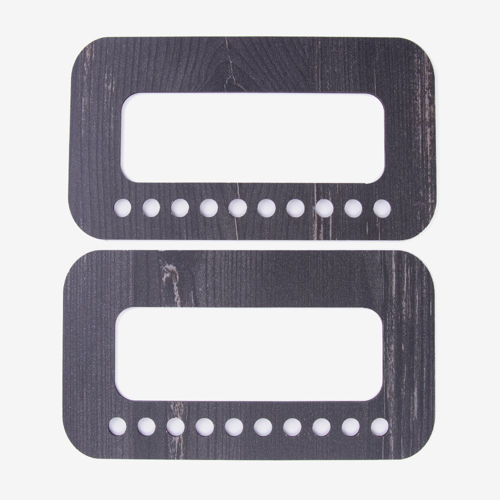 AHŞAP ÇANTA SAPI - DİKDÖRTGEN - DELİKLİ - 2 ADET SİYAH - 16X9 CM - 16X9 CM