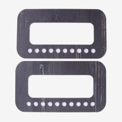 AHŞAP ÇANTA SAPI - DİKDÖRTGEN - DELİKLİ - 2 ADET SİYAH - 16X9 CM - 16X9 CM