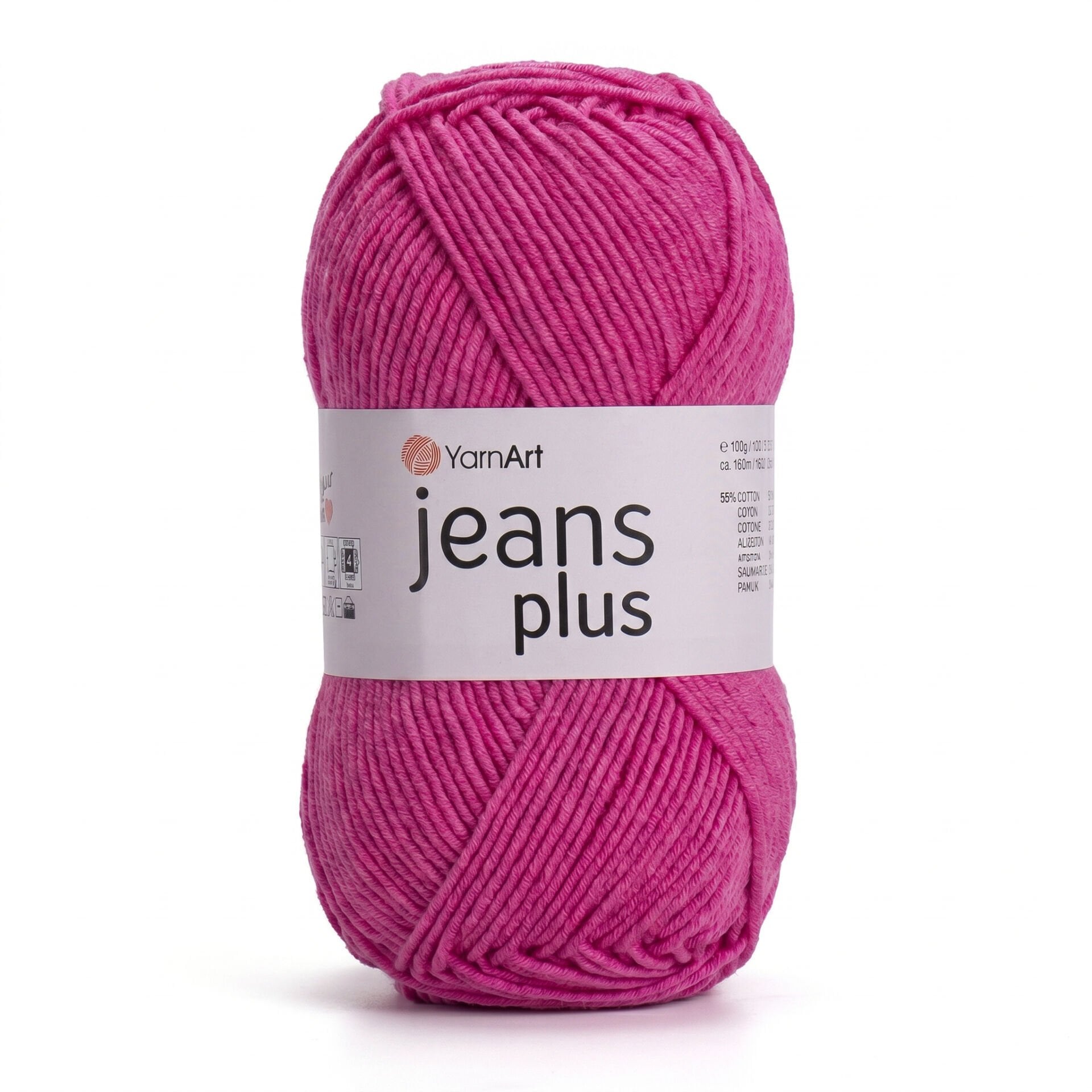 YARNART JEANS PLUS - EL ÖRGÜ İPİ FUŞYA - 42