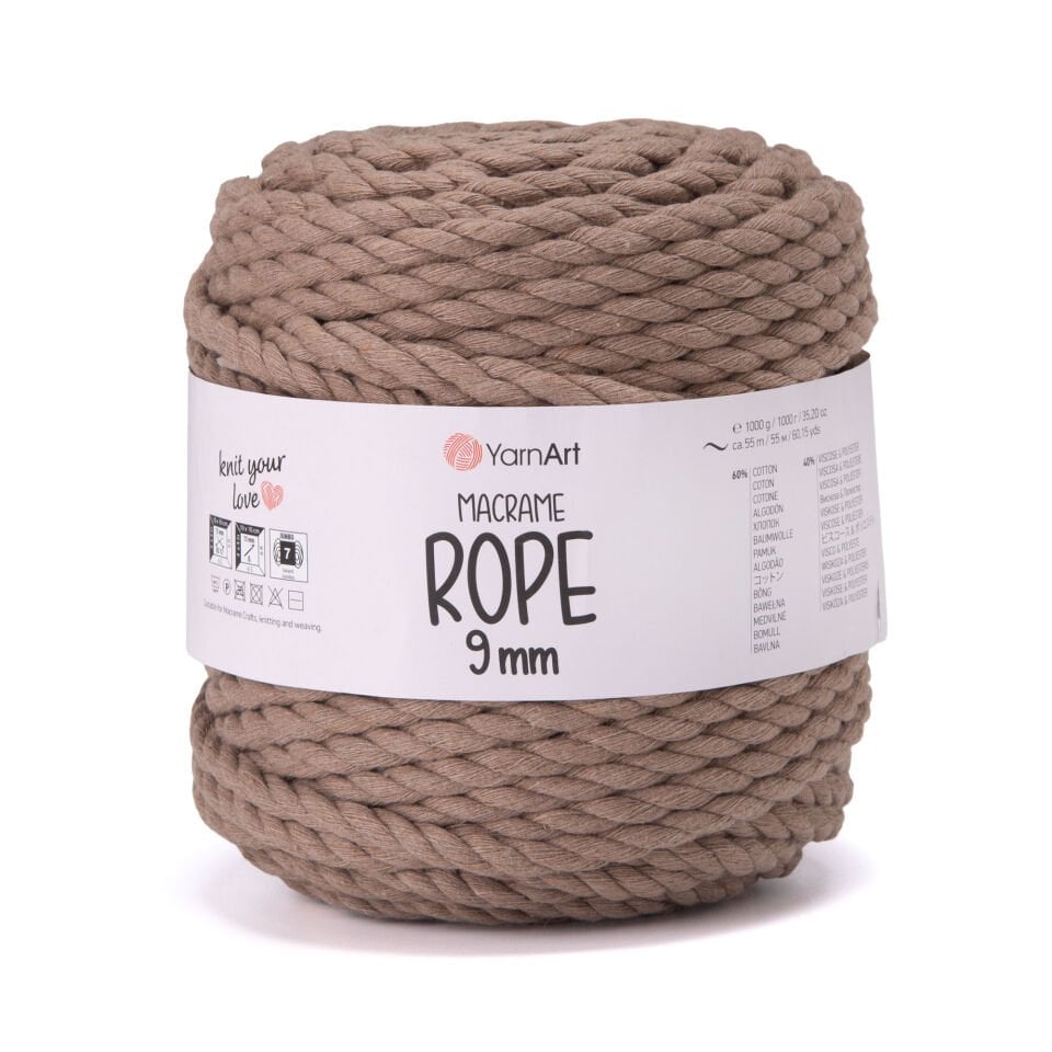 YARNART MACRAME ROPE 9MM - MAKROME EL ÖRGÜ İPİ BEJ - 768