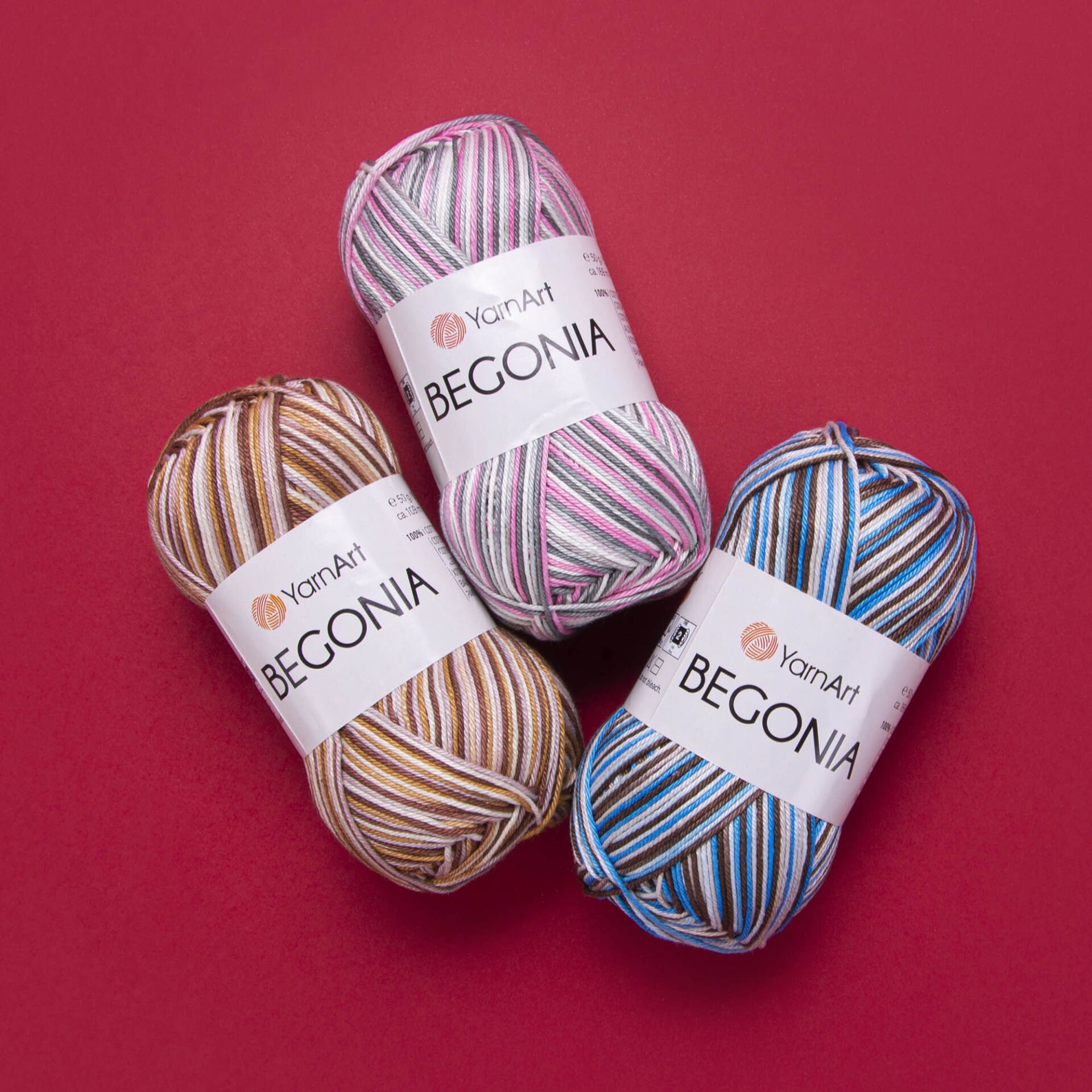 YARNART BEGONIA MELANGE - EBRULİ, MERSERİZE EL ÖRGÜ İPİ YARNART