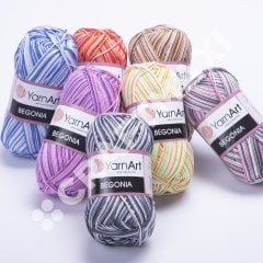 YARNART BEGONIA MELANGE - EBRULİ, MERSERİZE EL ÖRGÜ İPİ EBRULİ - 509