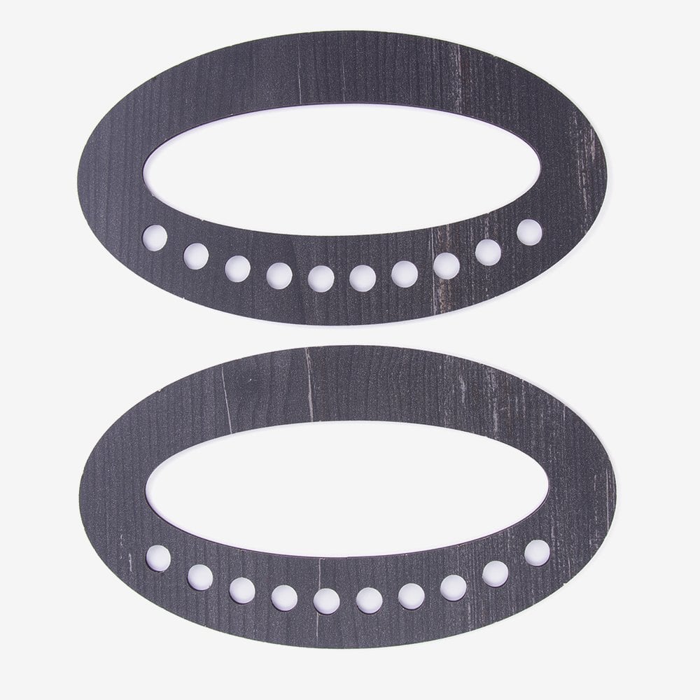 AHŞAP ÇANTA SAPI - OVAL - 2 ADET SİYAH - 16X9 CM - 16X9 CM