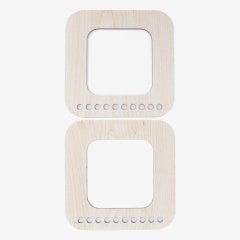 AHŞAP ÇANTA SAPI - KARE - 2 ADET