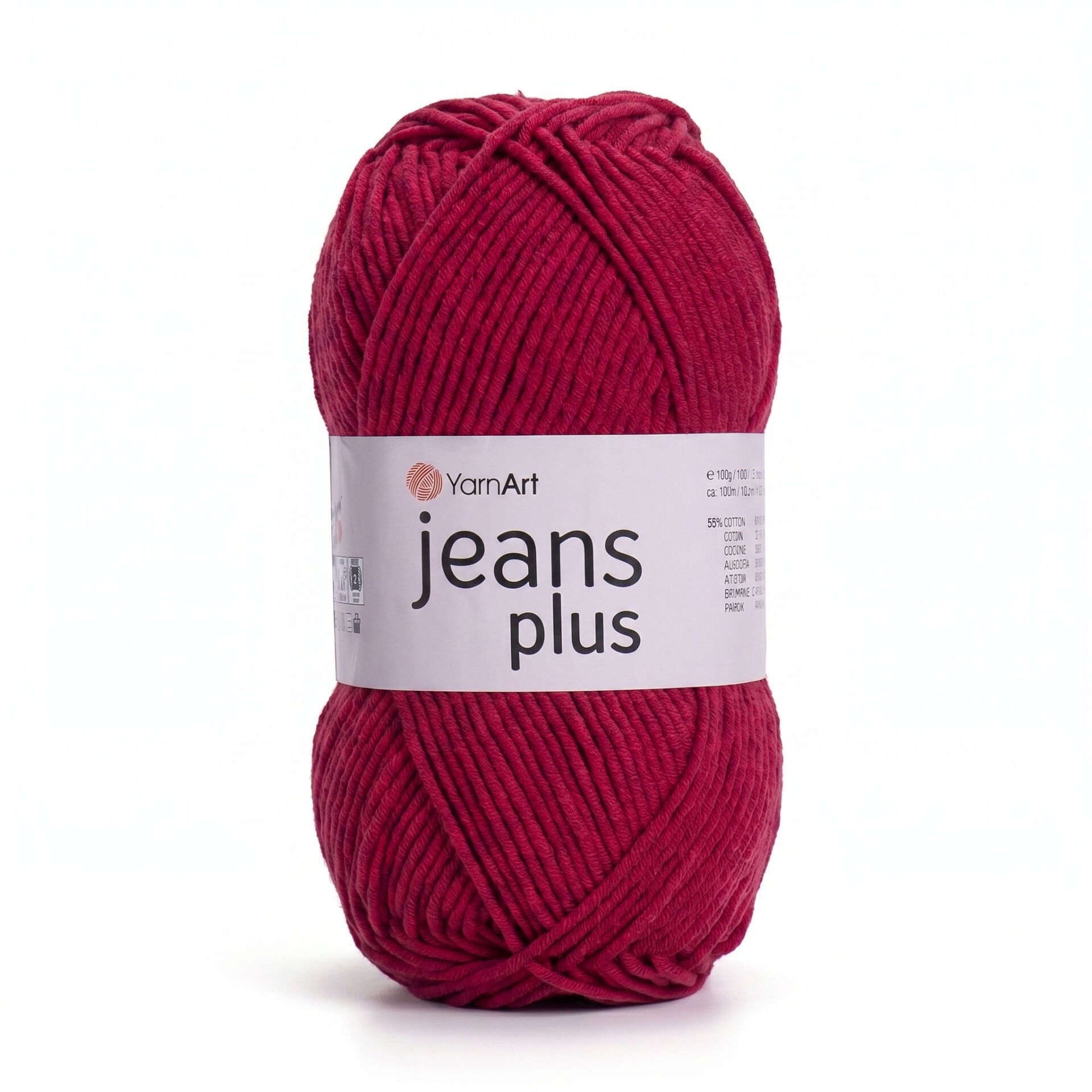 YARNART JEANS PLUS - EL ÖRGÜ İPİ KOYU KIRMIZI - 51