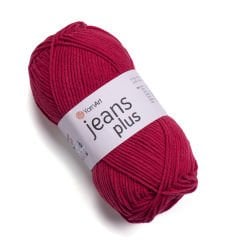 YARNART JEANS PLUS - EL ÖRGÜ İPİ KOYU KIRMIZI - 51