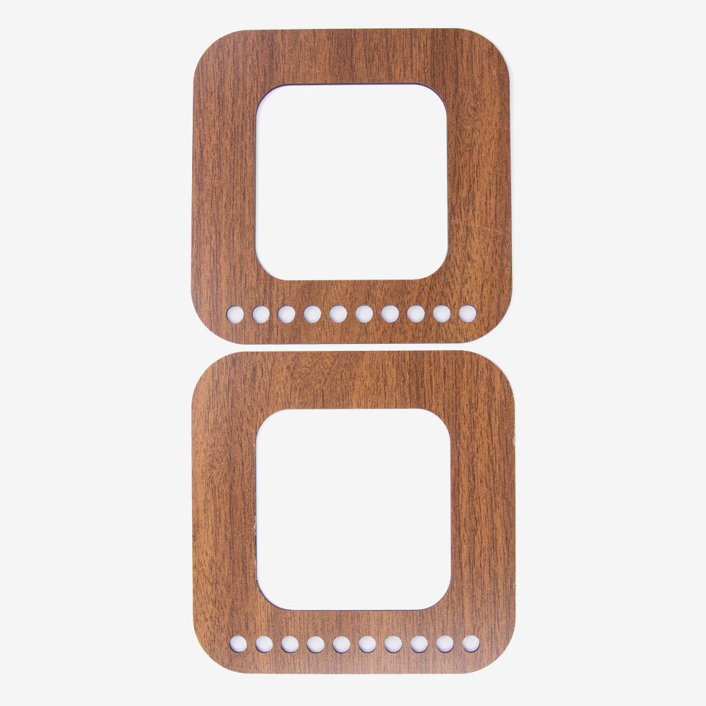 AHŞAP ÇANTA SAPI - KARE - 2 ADET CEVİZ - 15X15 CM - 15X15 CM