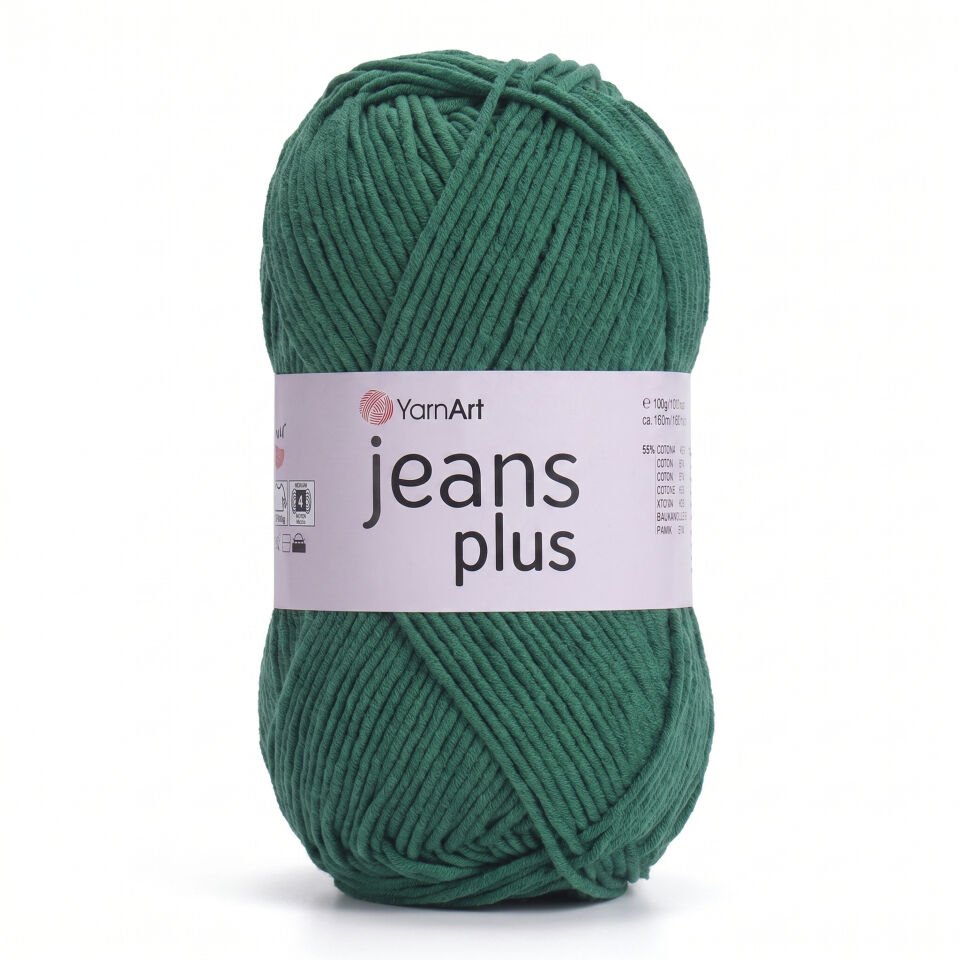 YARNART JEANS PLUS - EL ÖRGÜ İPİ KOYU YEŞİL - 52