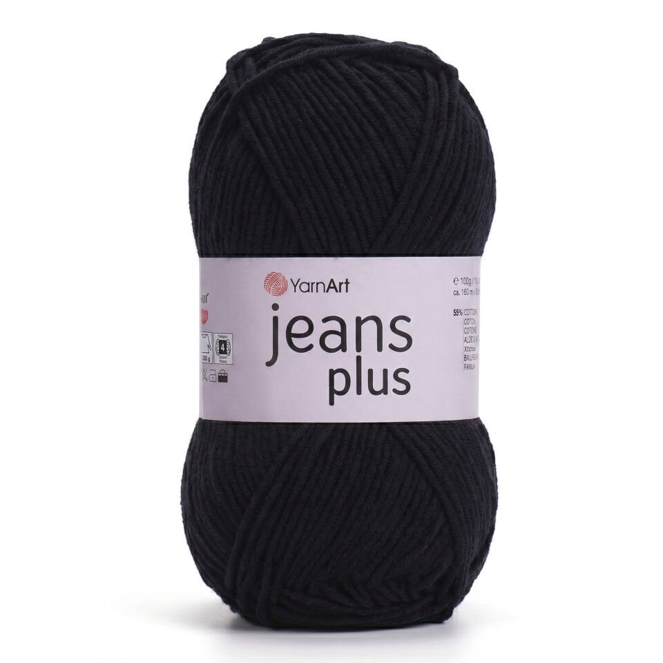 YARNART JEANS PLUS - EL ÖRGÜ İPİ SİYAH - 53