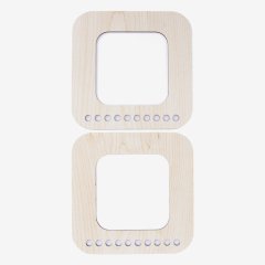 AHŞAP ÇANTA SAPI - KARE - 2 ADET AKÇAAĞAÇ - 15X15 CM - 15X15 CM