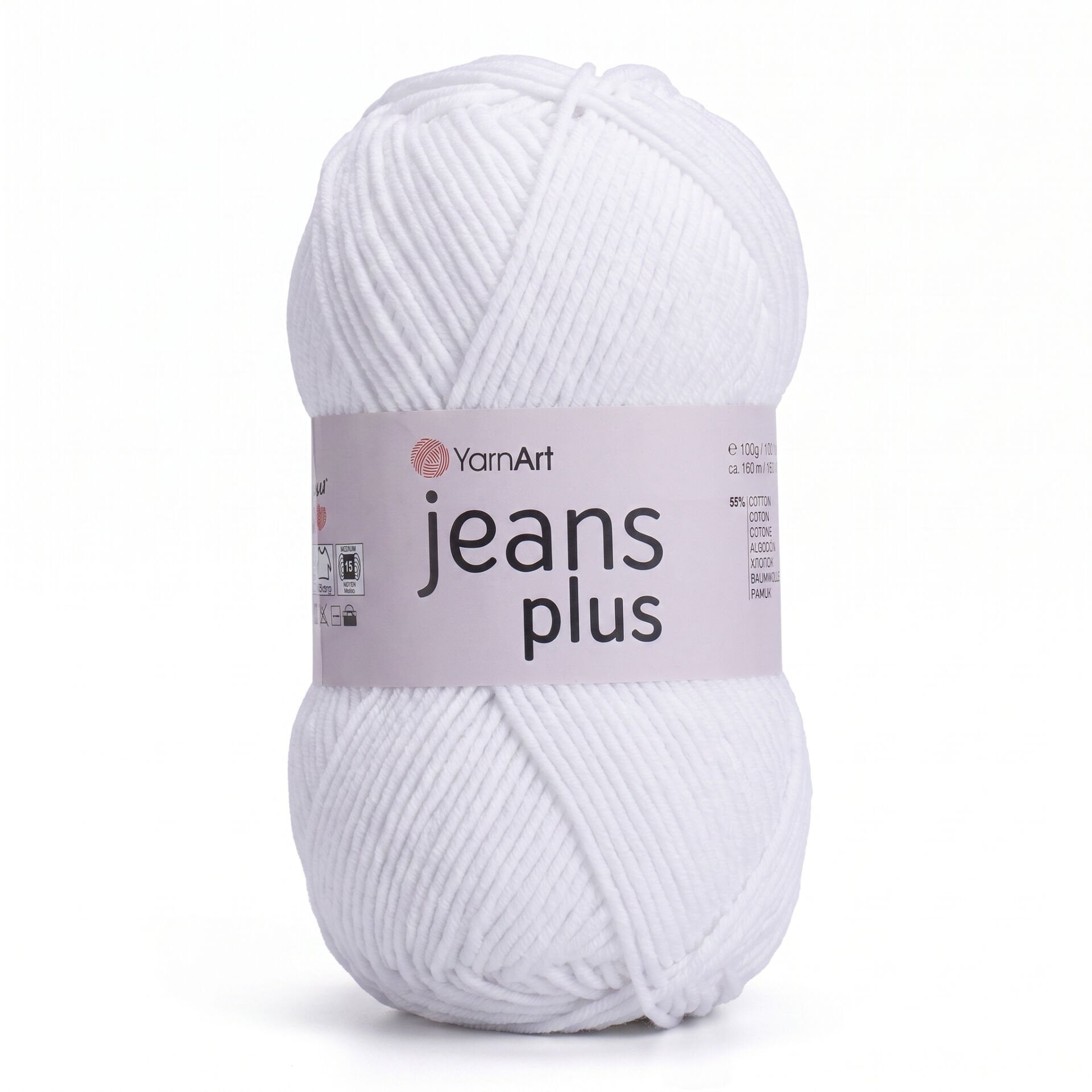 YARNART JEANS PLUS - EL ÖRGÜ İPİ OPTİK BEYAZ - 62