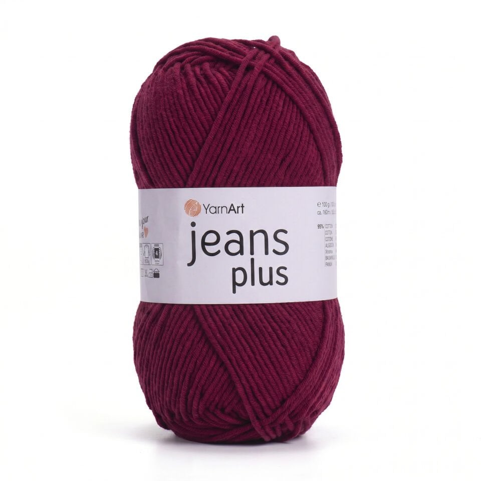 YARNART JEANS PLUS - EL ÖRGÜ İPİ BORDO - 66