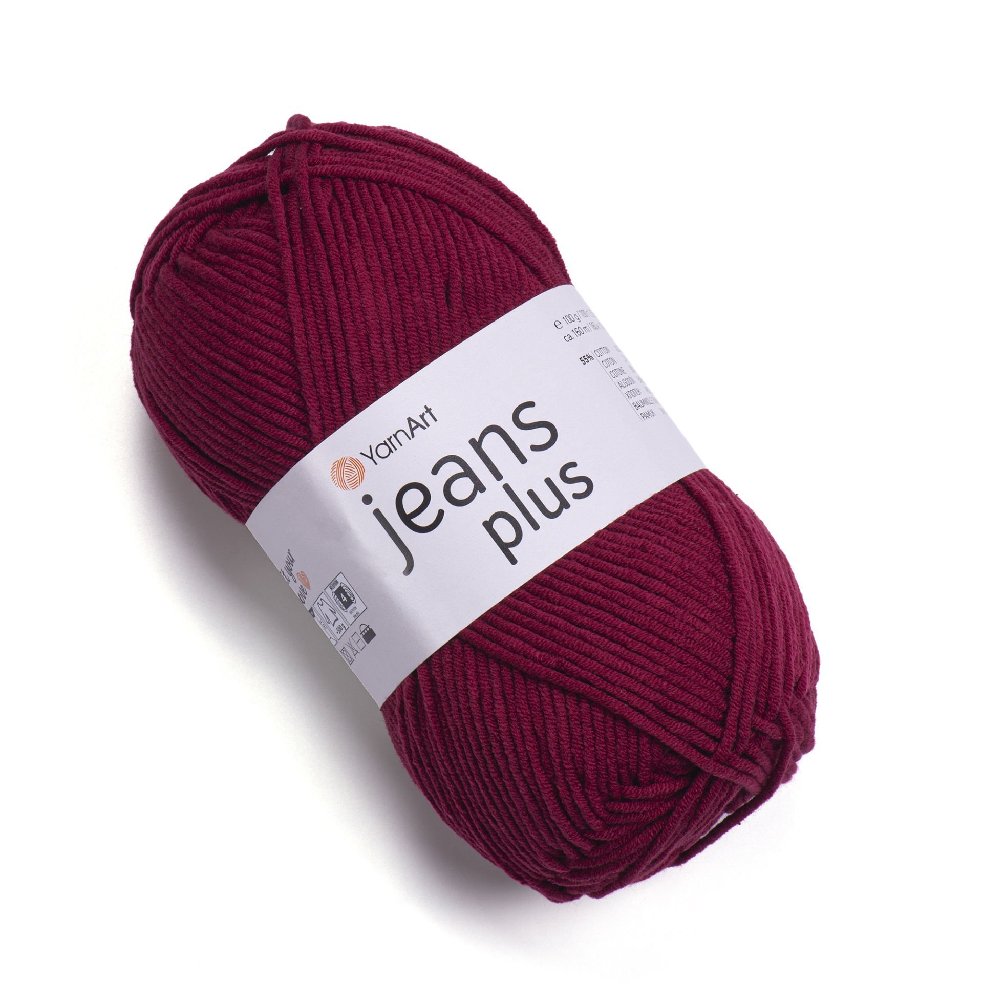 YARNART JEANS PLUS - EL ÖRGÜ İPİ BORDO - 66