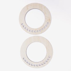 AHŞAP ÇANTA SAPI - YUVARLAK - 2 ADET AKÇAAĞAÇ - 15 CM - 15 CM