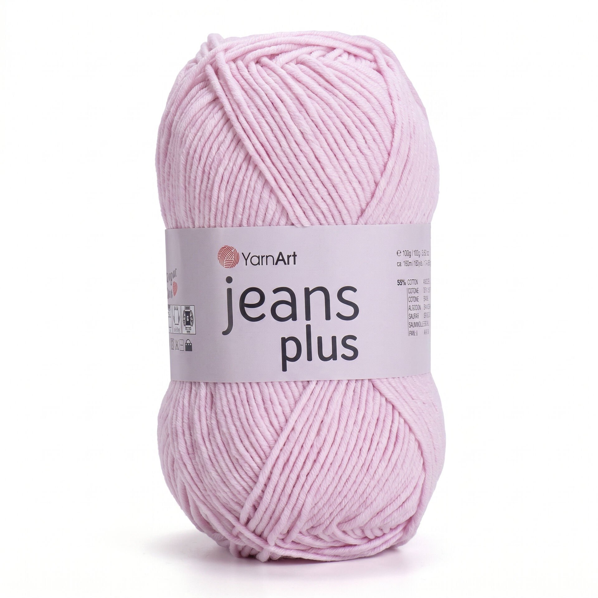 YARNART JEANS PLUS - EL ÖRGÜ İPİ TOZ PEMBE - 74