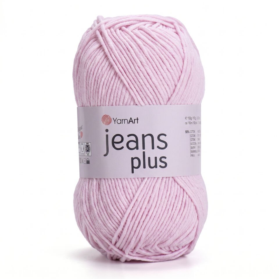 YARNART JEANS PLUS - EL ÖRGÜ İPİ TOZ PEMBE - 74
