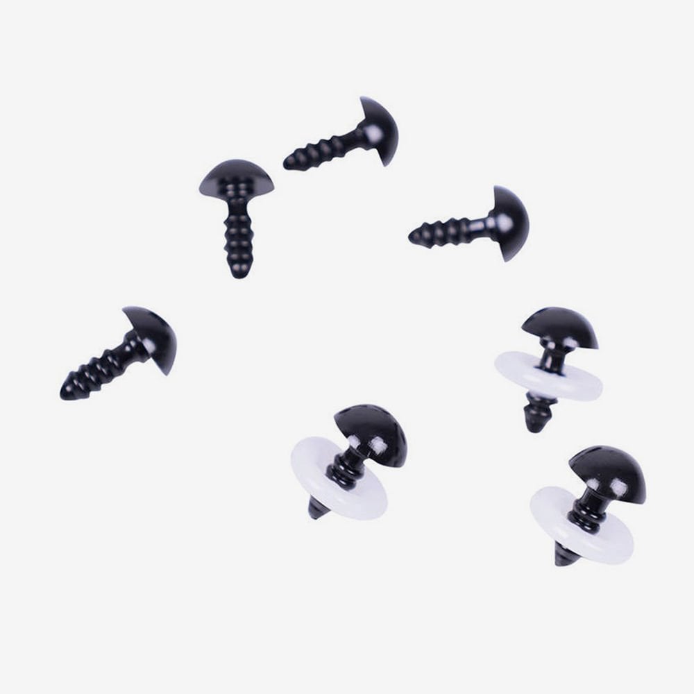 AMİGURUMİ VİDALI GÖZ - SİYAH - 5 ÇİFT 10 MM