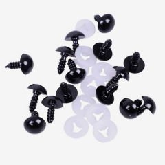 AMİGURUMİ VİDALI GÖZ - SİYAH - 5 ÇİFT 12 MM