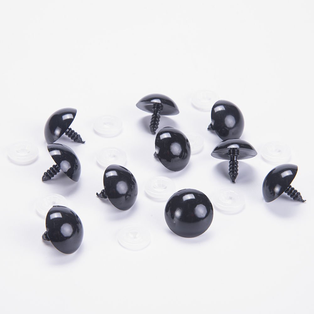 AMİGURUMİ VİDALI GÖZ - SİYAH - 5 ÇİFT 20 MM