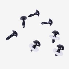 AMİGURUMİ VİDALI GÖZ - SİYAH - 5 ÇİFT 8 MM