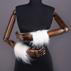 YARNART CUFFS - SUNİ KÜRK MANŞET BEYAZ - 01