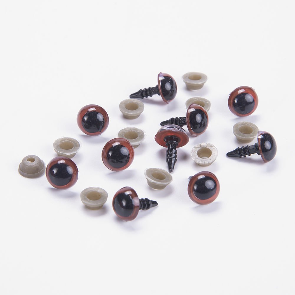 AMİGURUMİ VİDALI GÖZ - KAHVERENGİ - 5 ÇİFT 12 MM