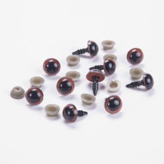 AMİGURUMİ VİDALI GÖZ - KAHVERENGİ - 5 ÇİFT 12 MM