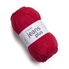 YARNART JEANS PLUS - EL ÖRGÜ İPİ KIRMIZI - 90