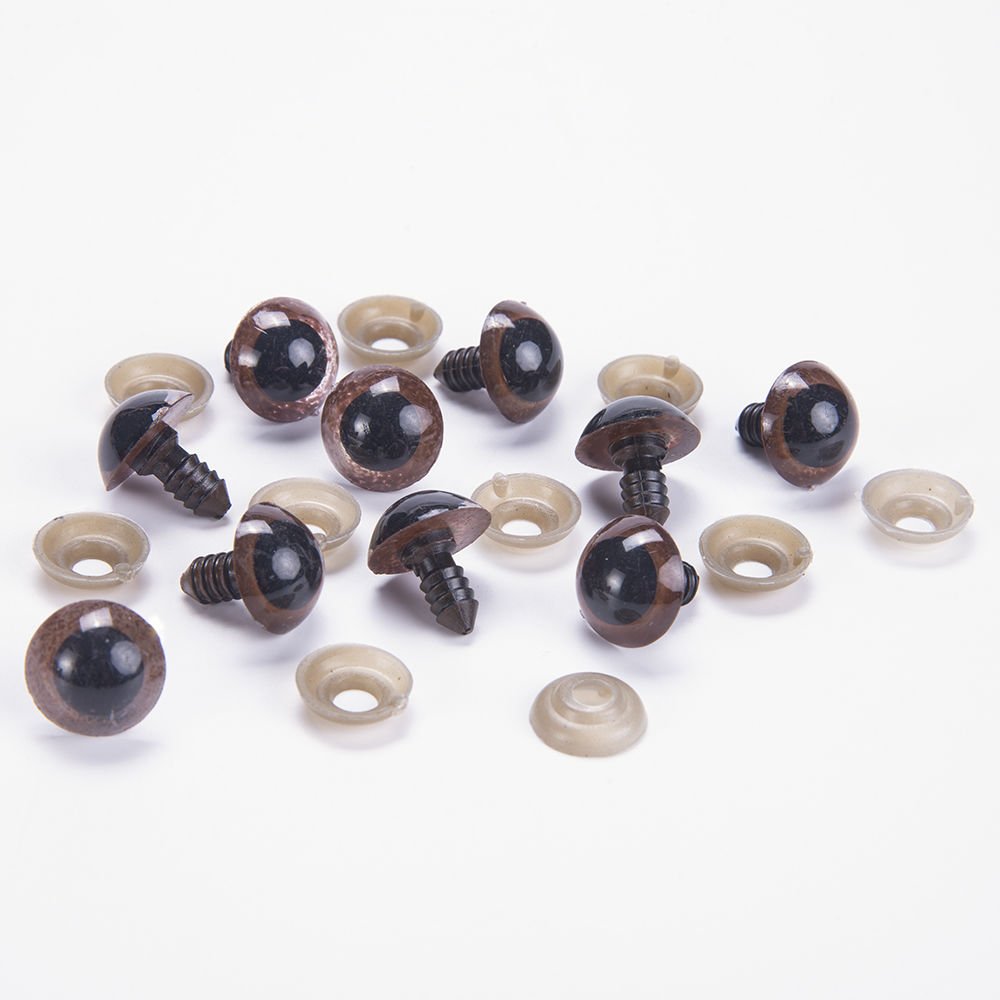 AMİGURUMİ VİDALI GÖZ - KAHVERENGİ - 5 ÇİFT 16 MM