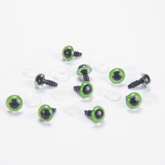 AMİGURUMİ VİDALI GÖZ - YEŞİL - 5 ÇİFT 12 MM