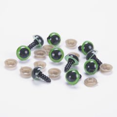 AMİGURUMİ VİDALI GÖZ - YEŞİL - 5 ÇİFT 14 MM