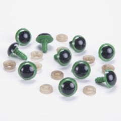 AMİGURUMİ VİDALI GÖZ - YEŞİL - 5 ÇİFT 16 MM