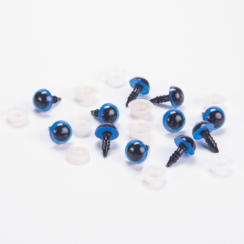 AMİGURUMİ VİDALI GÖZ - MAVİ - 5 ÇİFT 10 MM