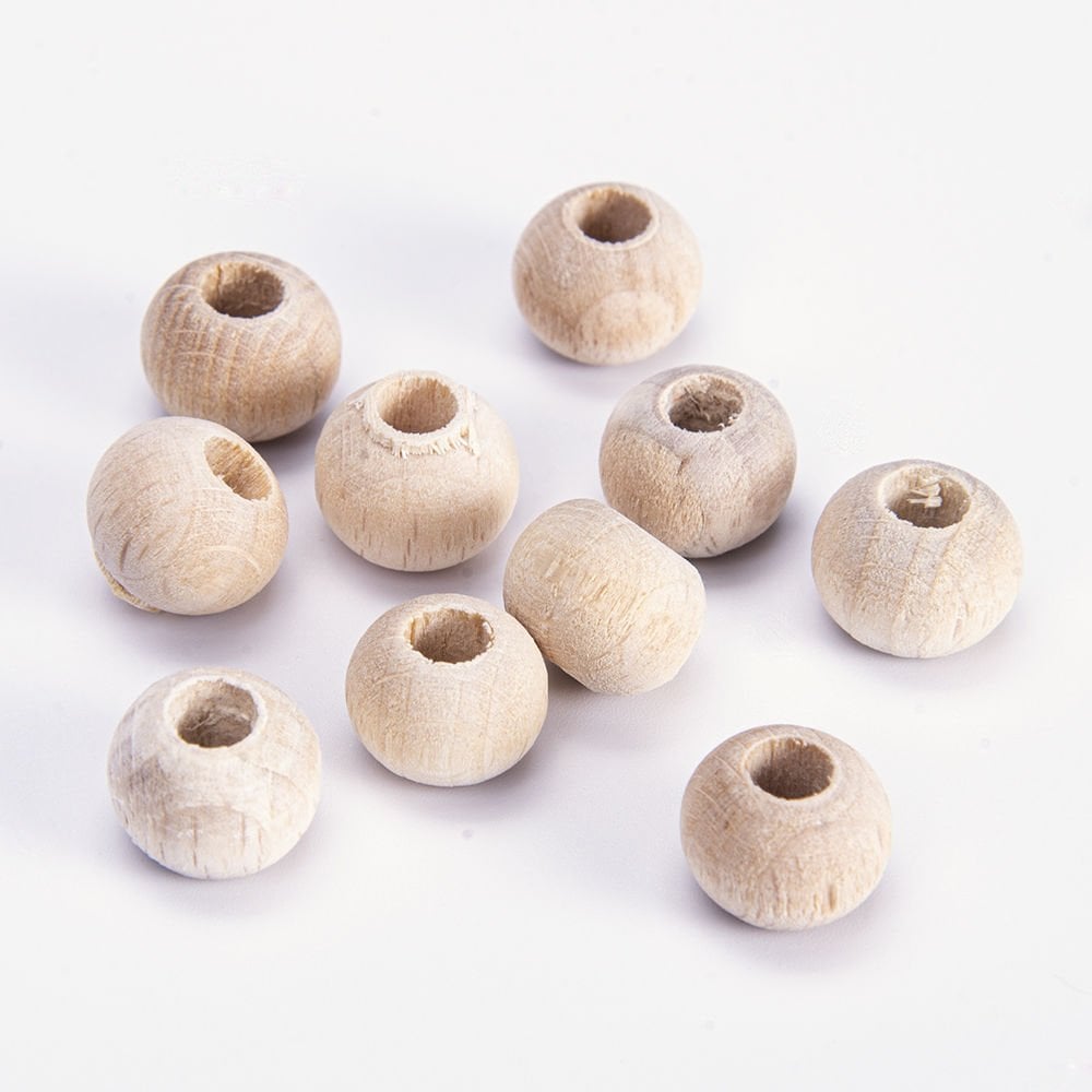 HAM AHŞAP BONCUK - 10 ADET 10 MM - 10LU PAKET