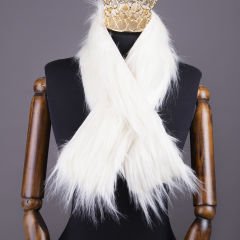 YARNART X-SCARF - SUNİ KÜRK ŞAL BEYAZ - 01