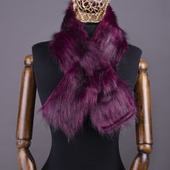 YARNART X-SCARF - SUNİ KÜRK ŞAL BORDO - 03