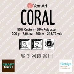 YARNART CORAL - EL ÖRGÜ İPİ SARI - 1903