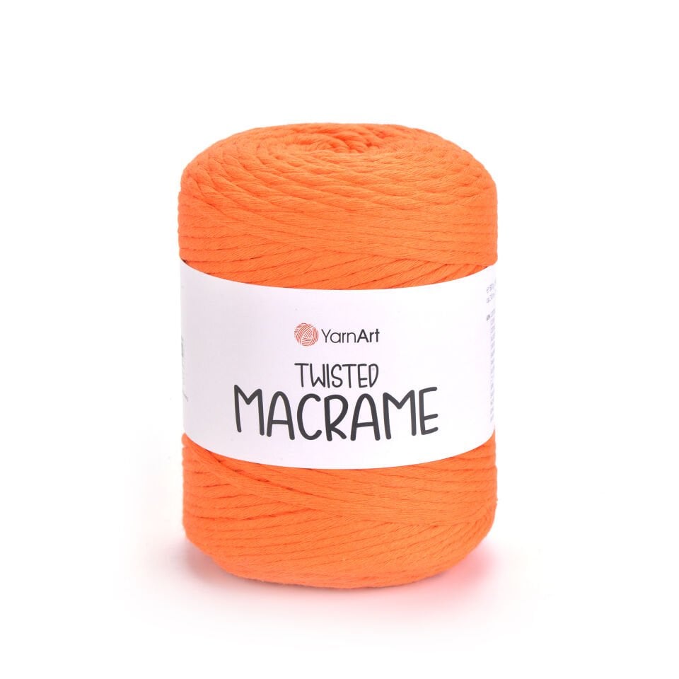 YARNART TWISTED MACRAME - MAKROME EL ÖRGÜ İPİ FOSFORLU TURUNCU - 800