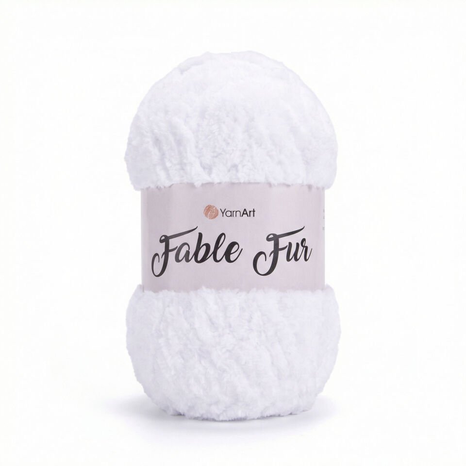 YARNART FABLE FUR - EL ÖRGÜ İPİ BEYAZ - 965