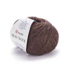 YARNART SILKY WOOL - EL ÖRGÜ İPİ KAHVERENGİ - 336