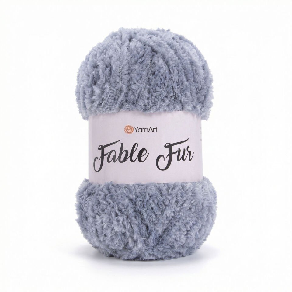 YARNART FABLE FUR - EL ÖRGÜ İPİ GRİ - 972