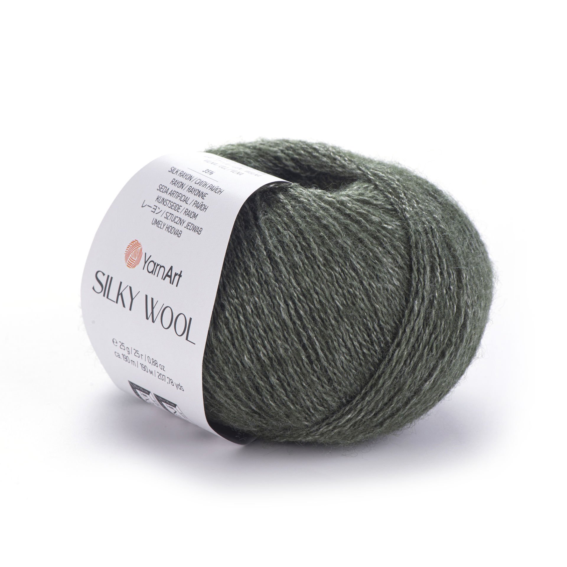 YARNART SILKY WOOL - EL ÖRGÜ İPİ ZEYTİN YEŞİLİ - 346