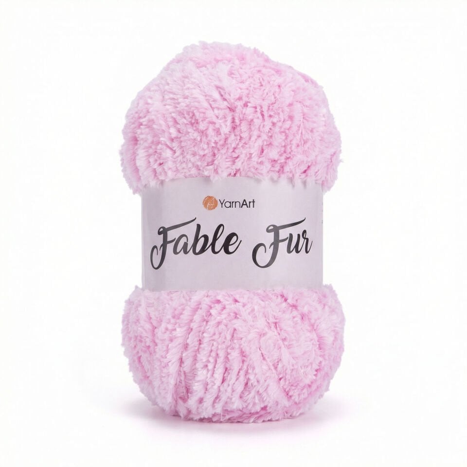 YARNART FABLE FUR - EL ÖRGÜ İPİ PEMBE - 977